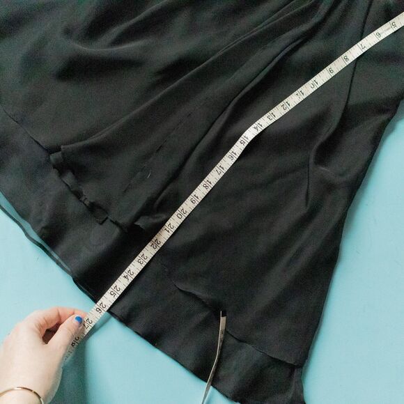 La Femme Black Silver Chiffon Layered Micro Mini Strapless Dress Size 4 #15853 - Picture 8 of 10